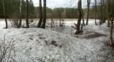 Талая вода в стрелковом окопе времён ВОВ (панорама)